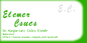 elemer csucs business card